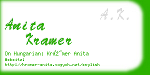 anita kramer business card